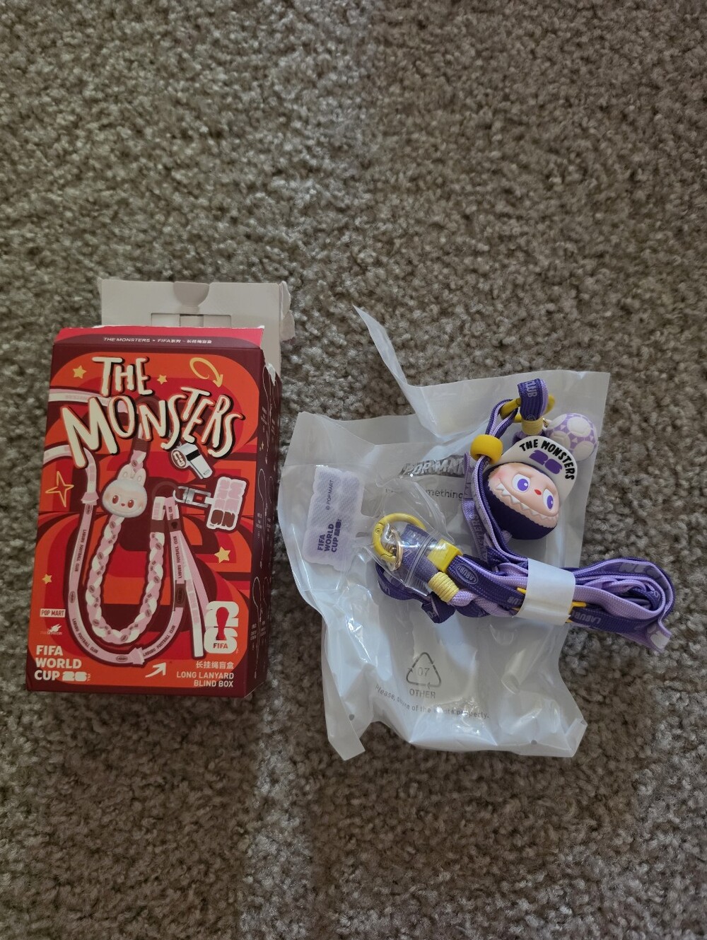 ⚽️ LABUBU (The Monsters) x FIFA 💜DECIDING GOAL💛Long Lanyard🟥POP MART 🆕OPEN box